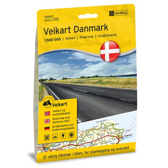Forside av Veikart Danmark 1:500 000 kart