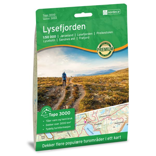 Forside av Lysefjorden 1:50 000 kart